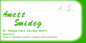 anett smideg business card